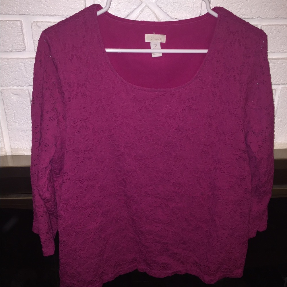 Chico’s lace top 3/4 sleeves